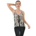 Oriental Pattern Chiffon Cami Black and White - tank-top-and-cami-shirts - Sharon Tatem LLC.