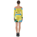 Yellow Aqua Rose Off Shoulder Top and Skirt Set - FullTop - Sharon Tatem LLC.