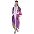 White Maxi Satin Kimono - bathrobes - Sharon Tatem LLC.
