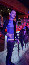 Men's Rash Guard Blue Purple Beige Graphics Surfer Mens Swim Top Sharon Tatem Fashion -  - Sharon Tatem LLC.