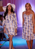 Womens Dress Seahorses  V-Neck Flare Sleeve Mini Dress - dresses - Sharon Tatem LLC.