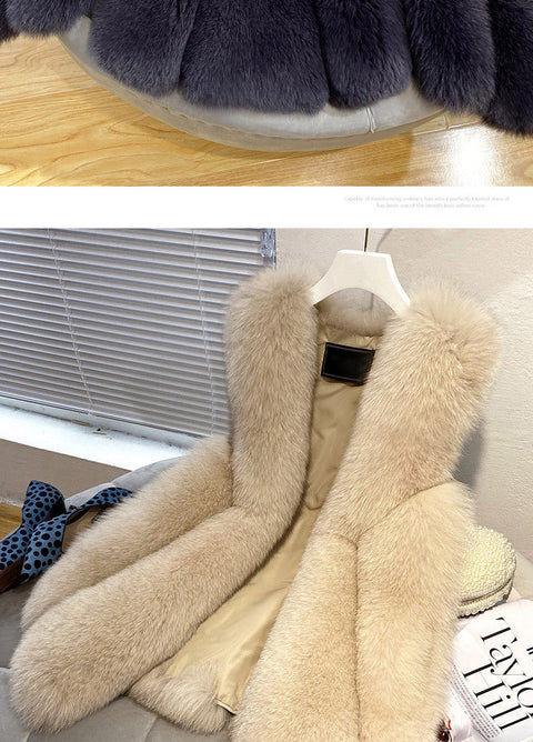 Faux Fur Sleeveless Vest Jacket Autumn Winter Elegant Fashion Vest Style Fashion Long Female Solid Color Autumn 2022 - Vests & Waistcoats - Sharon Tatem LLC.