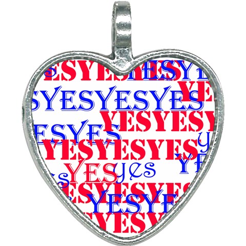 The Yes !  Stay Positive!The YES  Heart Necklace - Button - Sharon Tatem LLC.