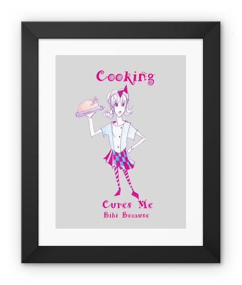 Bibi Because Cooking Cures Me Framed Print - Wall Decor - Sharon Tatem LLC.