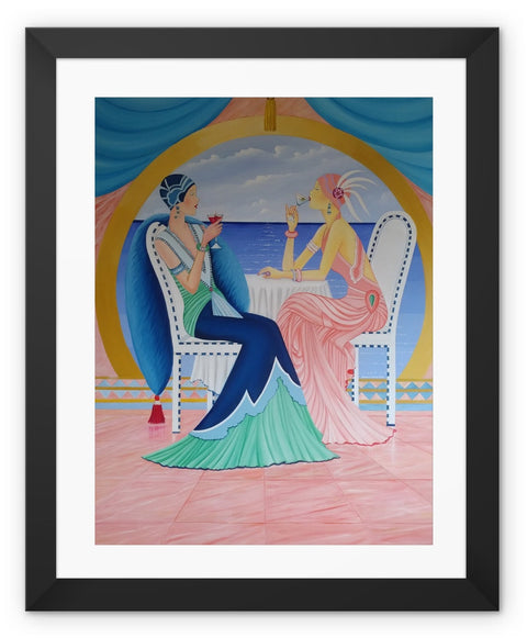 Art Deco Cruising Women Framed Print - Wall Decor - Sharon Tatem LLC.