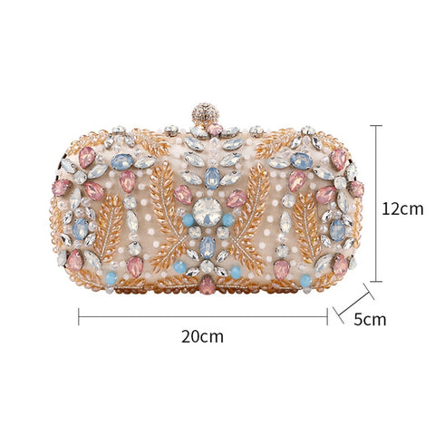 Crystal Clutch Bag for Wedding Party Luxury Rhinestone Clutch Purse and Handbag Banquet Chain Shoulder Bag - Home - Sharon Tatem LLC.