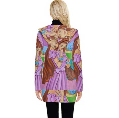 Art Deco Button Up Hooded Coat - skirts - Sharon Tatem LLC.