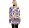 Graphics Sixties Inspired Button Up Hooded Coat - skirts - Sharon Tatem LLC.