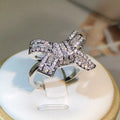 925 Silver Color Bowknot Bow Knot Bling Zircon Stone Rings for Women Fashion Wedding Engagement Jewelry -  - Sharon Tatem LLC.