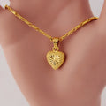 Heart Necklace Pure 24k Coating Lovers Necklace For Women Wedding Gift Gold Chain Necklace Designer Heart Pendant Jewelry -  - Sharon Tatem LLC.