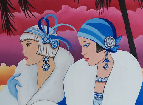 Original Painting Palm Beach Blue -  - Sharon Tatem LLC.