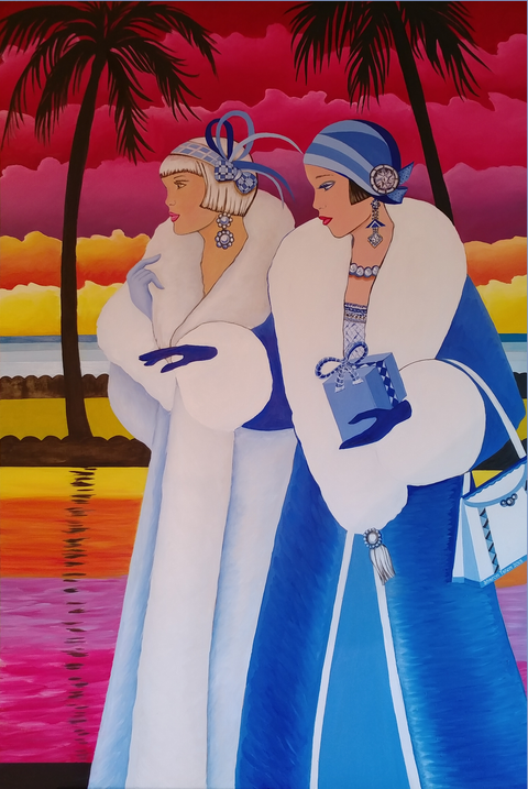 Original Painting Palm Beach Blue -  - Sharon Tatem LLC.