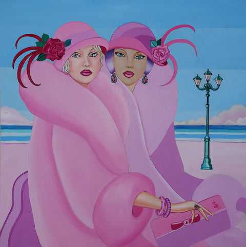 Original Painting Palm Beach Ladies -  - Sharon Tatem LLC.