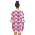 Pink Roses Open Front Chiffon Kimono For Over The Dress - Chiffon Dress Collection - Sharon Tatem LLC.