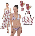Red Seahorse Pattern Maxi Chiffon Cover Up Dress - novelty-tank-tops - Sharon Tatem LLC.