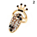 Nail Ring Luxury Crown Finger Accessories Exquisite Rhinestone Nail Ring Luxury Crown Finger Accessories for Women Fashion Bride Wedding Jewelry Delicate Party Gifts -  - Sharon Tatem LLC.