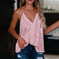 Women Fashion V Neck Party Sequin Strap Loose Casual Sleeveless Tunic Tank Tops Beautiful Sexy High Quality Vest Fast Shipping -  - Sharon Tatem LLC.