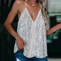 Camisole Sequin Strap Loose Casual Sleeveless Tunic Tank Tops Beautiful Sexy High Quality Vest Fast Shipping - camisole - Sharon Tatem LLC.