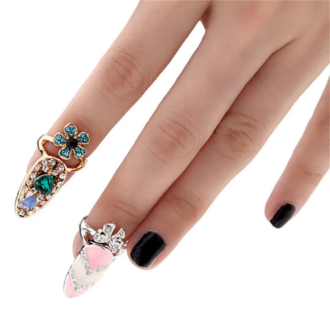 Nail Ring Luxury Crown Finger Accessories Exquisite Rhinestone Nail Ring Luxury Crown Finger Accessories for Women Fashion Bride Wedding Jewelry Delicate Party Gifts -  - Sharon Tatem LLC.