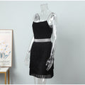 Evening Black Dress Fringed Slim Dress 2022 Summer Female Elegant Bodycon Waist Backless Party Outfits - Home - Sharon Tatem LLC.
