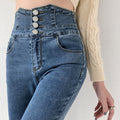 Skinny Pencil Jeans Four Buttons Vintage High Waist Women Slim Stretch Denim Pants Tight Trousers 2022 Women's Pants - Home - Sharon Tatem LLC.