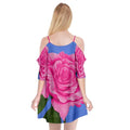 Roses Pink Dress Summer Spaghetti Strap drop Sleeve Chiffon Dress - Chiffon Dress Collection - Sharon Tatem LLC.