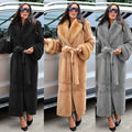 Winter Black Long Faux Fur Coat Long Sleeve Black  5XL Fake Mink Fur Coats Overcoat Women - Faux Fur - Sharon Tatem LLC.