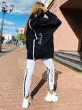 Women Letter Sweatshirts 2Piece Sets Tracksuit Oversized Suit 2022 Autumn Female Korea TrouserPullover Pants Suits Female - Home - Sharon Tatem LLC.