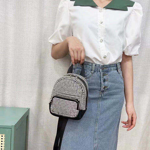Mini Backpack Women's Fashion Bags 2022 Luxury Artificial Diamond Purse Crystal Mini Crossbody Handbags Small Shoulder Backpacks Female Tote - Home - Sharon Tatem LLC.