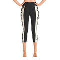 Orientals Pattern Black and White Yoga Capri Leggings -  - Sharon Tatem LLC.