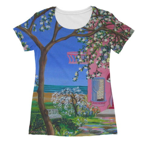 Beach House Cottage Women's Sublimation T-Shirt - Apparel - Sharon Tatem LLC.