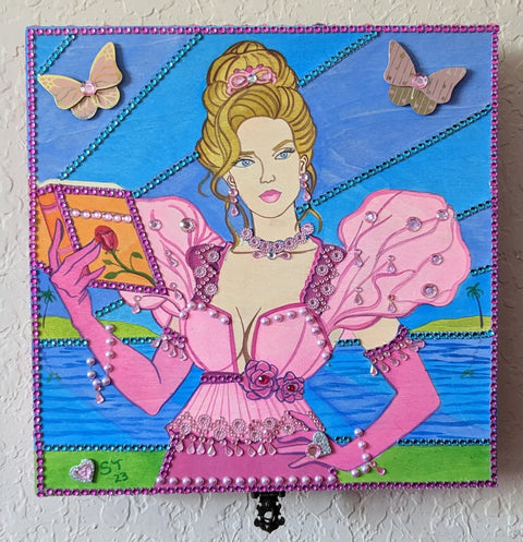 Mythic Wishbox Oil Painting In Heroin Briena In Blue Maiden Sharon Tatem's Wish Boxes Bringing Your Dreams to Life -  - Sharon Tatem LLC.