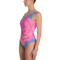 Pink and Blue Rose One-Piece Swimsuit -  - Sharon Tatem LLC.