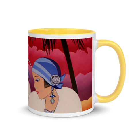 Palm Beach Blue Mug with Color Inside -  - Sharon Tatem LLC.