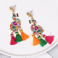 JURAN Ethnic Handmade Fashion Animal Parrot Bird Earrings Vintage Crystal Fringed Statement Tassel Earrings For Women Jewelry -  - Sharon Tatem LLC.
