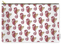 Red and White Seahorse Carry-All Pouch - Carry-All Pouch - Sharon Tatem LLC.