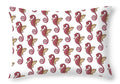 Red and White Seahorse - Throw Pillow - Throw Pillow - Sharon Tatem LLC.