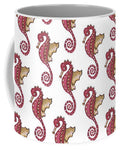 Red and White Seahorse - Mug - Mug - Sharon Tatem LLC.