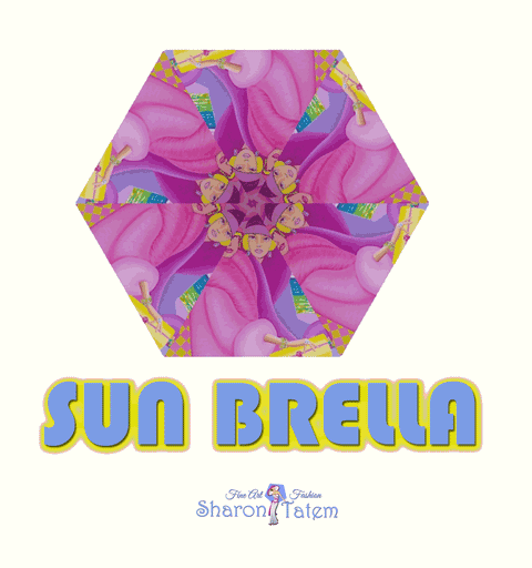 Sun brella Blue Stripes Mini Folding Umbrella - umbrellas - Sharon Tatem LLC.