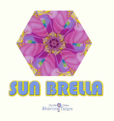 Mini Folding Umbrella Palm Beach Purple Sharon Tatem Fashion - umbrellas - Sharon Tatem LLC.
